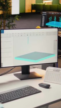 Rüzgâr türbini CAD tasarım yazılımı mühendislik ofisinde sürdürülebilir enerji araştırmaları için kullanılır. PC 'deki yazılım arayüzü rüzgar enerjisi üreteç altyapısının dijital modellenmesiyle