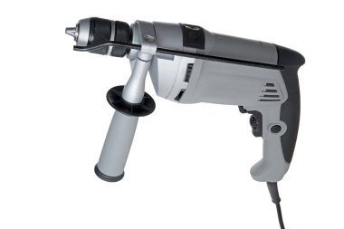 elektro el aracı, ek saplı matkap, beyaz arkaplanda izole araç