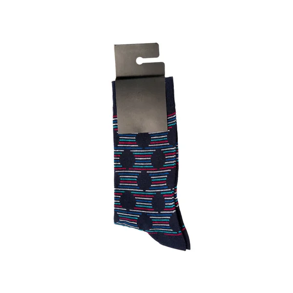 Бавовняні Шкарпетки Друком Нові Упаковці Вітрини Мокап Дизайну Єкт Ізольований — стокове фото