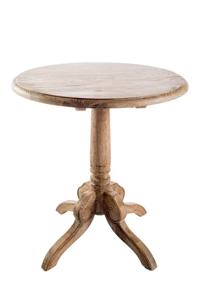 Dřevěný Kulatý Stůl Pro Kuchyň Nábytek Izolovaný Kulatém Pozadí — Stock fotografie