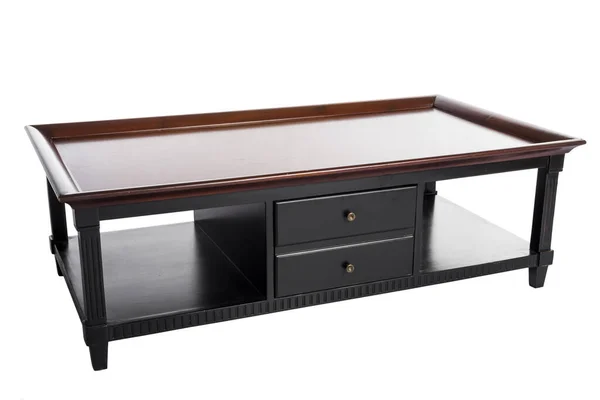 Soffbord För Vardagsrum Med Hyllor Möbler Isolerade Vit Bakgrund — Stockfoto