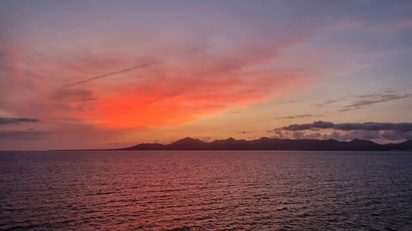 ランサローテ島 とても美しい夕日 — ストック写真