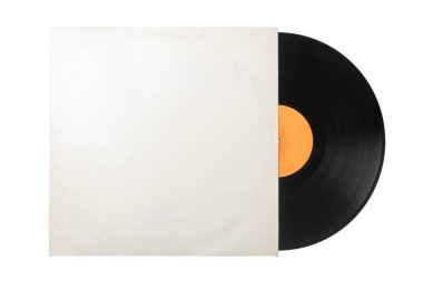 Eski boş beyaz kağıt kapağında Vynil kayıt