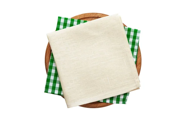Napkins Pizza Board Top View Isolated White — 图库照片