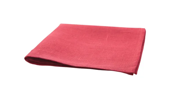 红色格子餐巾纸前视图 白色背景隔离 — 图库照片