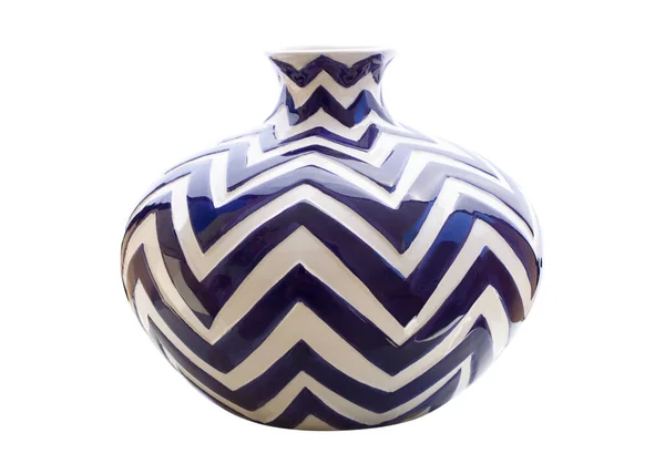 Amphore Décorative Céramique Vase Cruche Sur Fond Blanc — Photo
