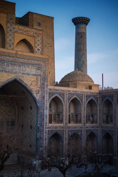 Dziedziniec Meczetu Azji Środkowej Azja Wschodnia Środkowa Tradycyjna Architektura Starego — Zdjęcie stockowe
