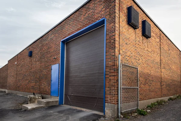 The loading dock of a generic small building
