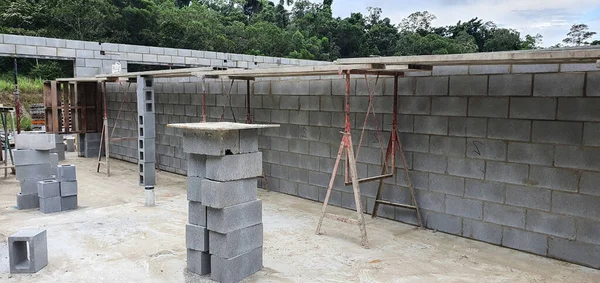 Construction Une Nouvelle Maison Briques Dans Queensland Tropical Australie — Photo