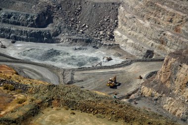 Mining in Australia at Kalgoorlie open pit gold mine
