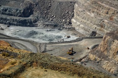 Mining in Australia at Kalgoorlie open pit gold mine clipart