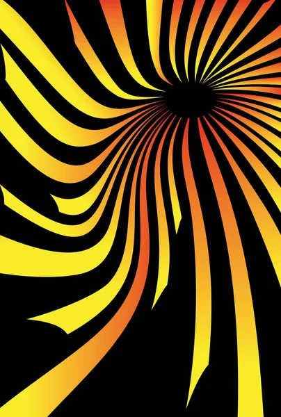 Abstrakte Hintergrundexplosion Gelber Und Oranger Sonnenstrahlen Schwarzer Hintergrund Vector Illustration — Stockvektor