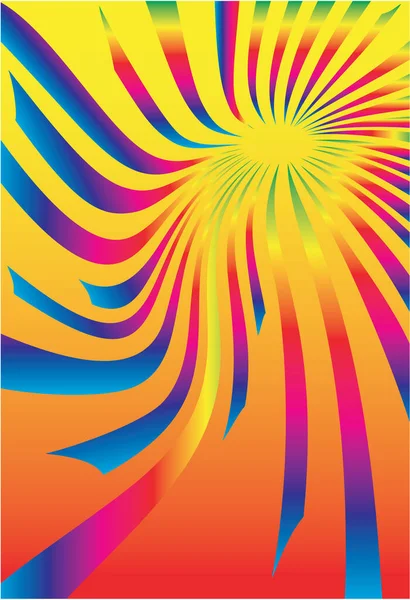 虹色の太陽光線の抽象的な背景 ベクターイラスト — ストックベクタ