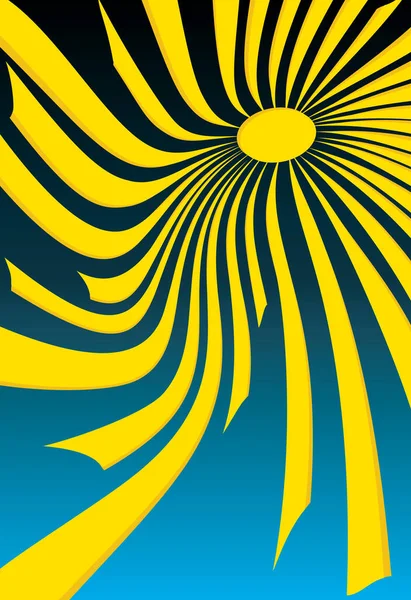 Abstrakter Hintergrund Mit Blauem Hintergrund Und Gelben Sonnenstrahlen Vektorillustration — Stockvektor