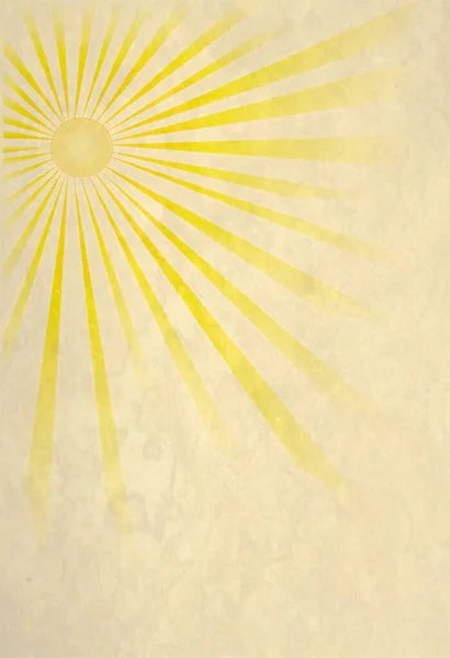 黄色背景上不同长度的黄色太阳光 — 图库照片