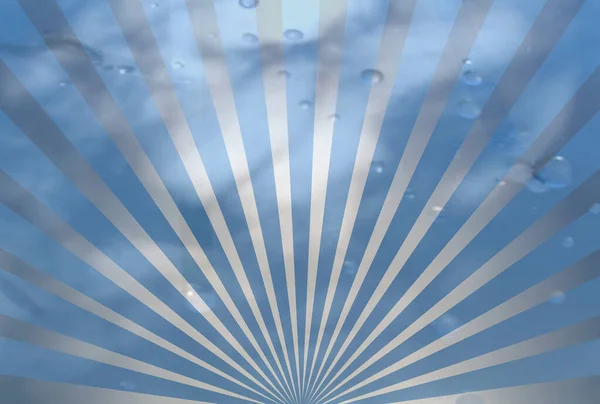 Abstracte Achtergrond Van Blauwe Zilveren Zonnestralen Waterdruppels Illustratie — Stockfoto