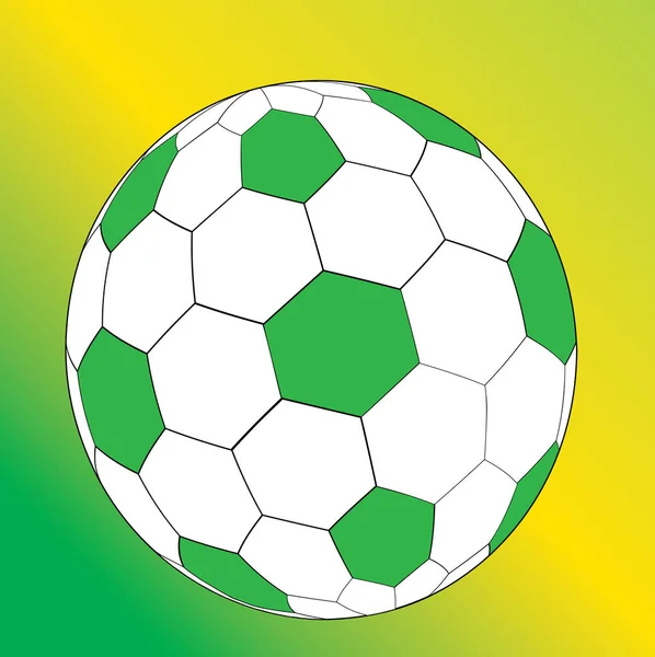 Fußball Auf Gelb Grünem Hintergrund Vektorillustration — Stockvektor