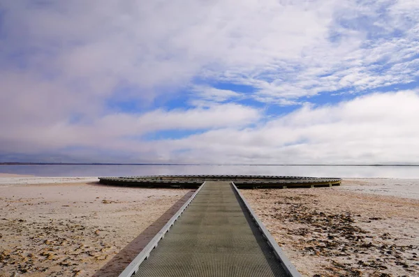 Victoria Australien Größter Salzsee Landesinneren Blick Auf See Und Aussichtsplattform — Stockfoto