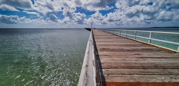 Blick Auf Hervey Bay Berühmten Und Historischen Urangan Pier Queensland — Stockfoto