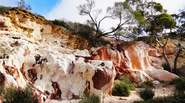 stock image The Breakaways, colorful bright orange and white rock formation in Western Australia