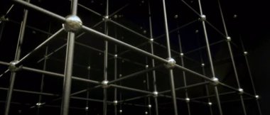 Birbirine bağlı küpler şeklinde geometrik şekil.