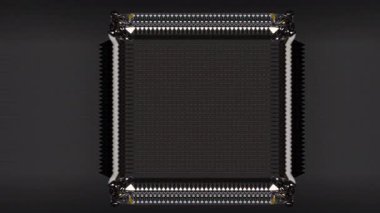 Arkaplandaki ışığa bağlı olarak şeklini ve ışık ayarlarını değiştiren kare geometrik bir soyutlama.