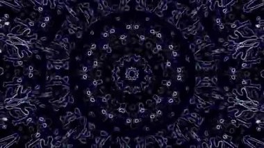 Koyu mavi arkaplanda değişen geometrik şekillerin ışık hatları.