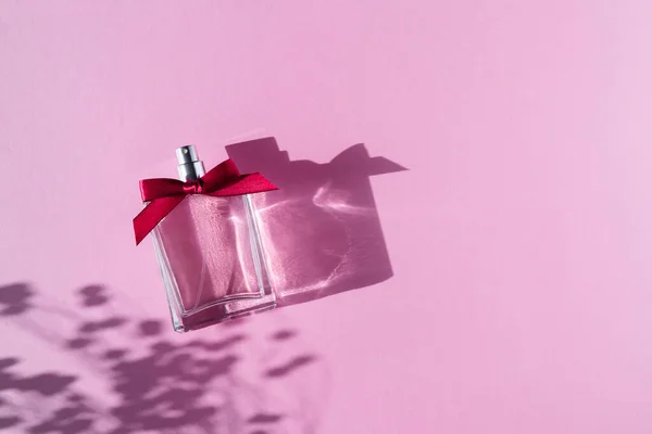 Fragrance Presentation Daylight Beautiful Shadows Valentines Day Gift Transparent Bottle Stockbild