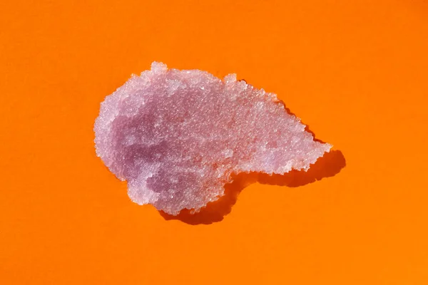 Sugar Body Scrub Texture Orange Background Cosmetic Smear Appearance Texture — Zdjęcie stockowe
