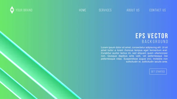 Blue Green Gradient Web Design Résumé Contexte Eps Vector Website — Image vectorielle