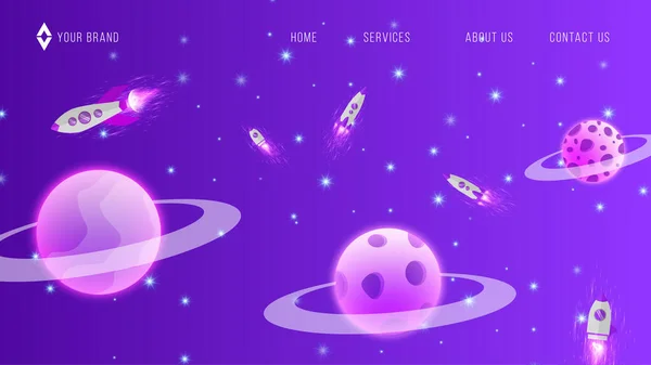 Purple Space Web Design Astronomia Galassia Sfondo Astratto Eps Vector — Vettoriale Stock