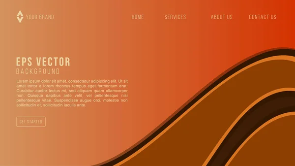 Coffee Theme Web Design Abstract Background Eps Vector Website Landing — Stock Vector