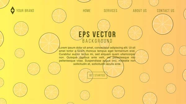 Orange Lemon Web Design Abstract Background Lemonade Eps Vector Website — Stock Vector