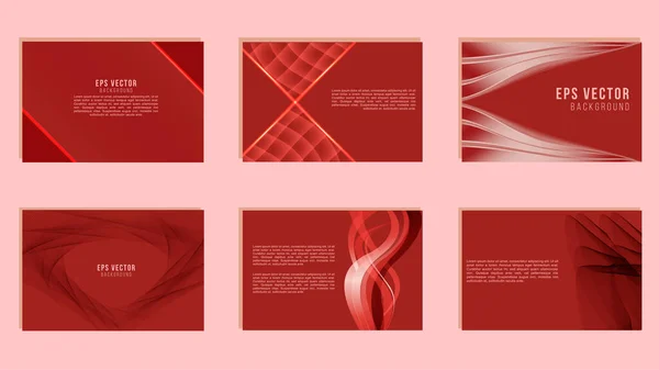 Red Design Presentation Template Set Abstrakcyjne Tło Dla Powerpoint Broszura — Wektor stockowy