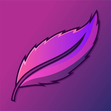 Mor Menekşe Gradyanı EPS Vektör Yaprağını İzole Etti