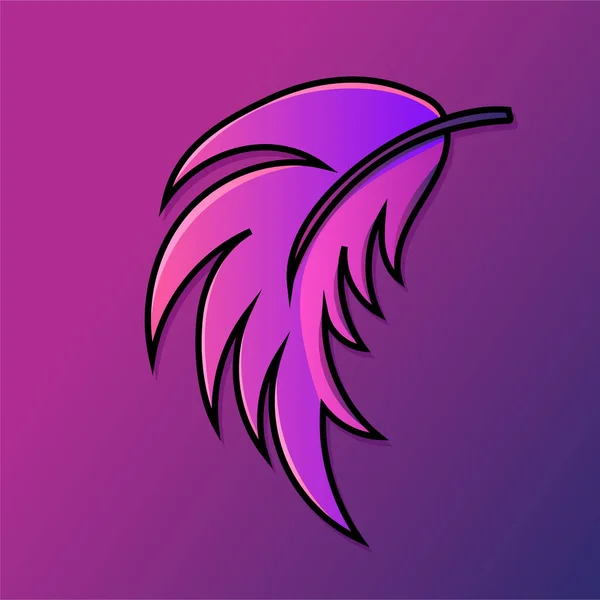Фиолетовый Фиолетовый Градиент Листья Изолированные Eps Векторный Лист — стоковый вектор