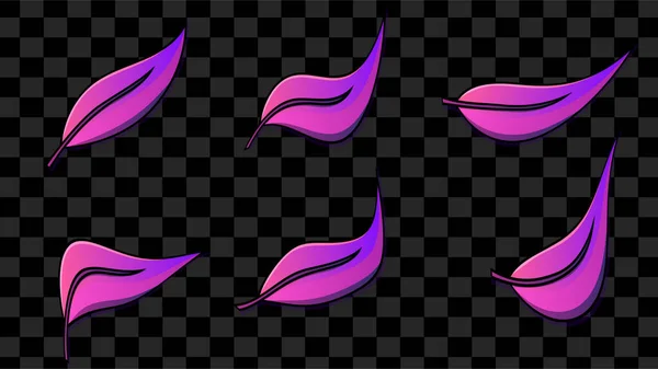 Gradiente Violeta Púrpura Deja Aislada Hoja Vectorial Eps — Vector de stock