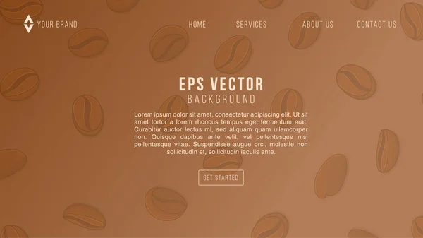 Brown Coffee Web Design Abstract Background Lemonade Eps Vector Website — Stock Vector