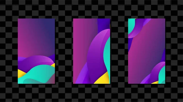 Набор Вертикальных Фиолетовых Абстрактных Фоне Используемых Дизайна Шаблонов Социальных Медиа — стоковый вектор