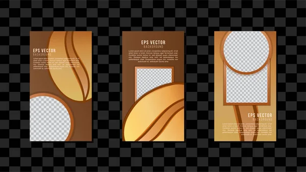 Кофе Вертикальные Социальные Медиа Шаблон Дизайн Абстрактный Фон Eps Вектор — стоковый вектор