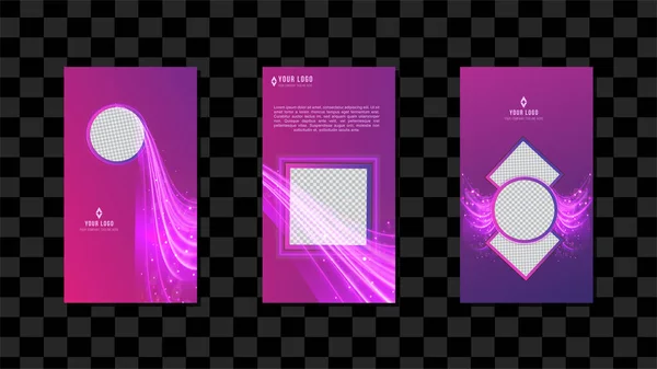 Gradient Violet Bleu Vertical Modèle Médias Sociaux Design Résumé Contexte — Image vectorielle