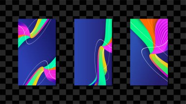 Hikayeler ve Yayınlar için düzenlenebilir Instagram şablonu. Siyah ve mercan renginde modaya uygun geometrik şekillerle. Vektör illüstrasyonu