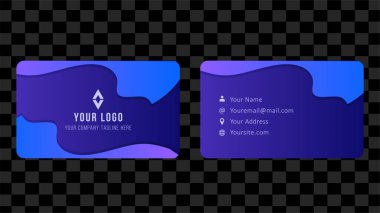 Mavi soyut eğri kartvizit düz tasarım şablonu vektörü