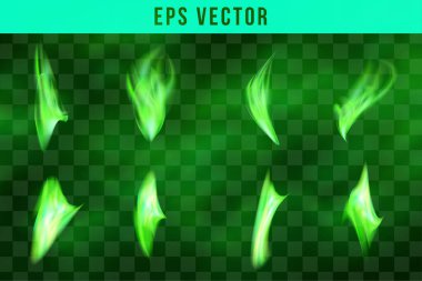 Arkaplanda Yeşil Ateş Ateşinin Vektörü İzole Edildi