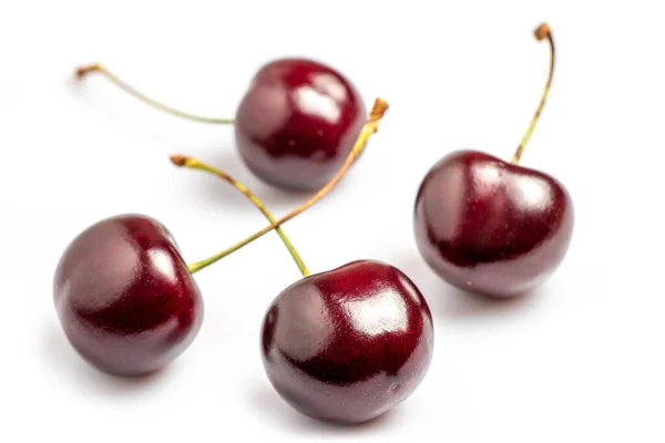 Fresh Sweet Cherry Fruit Isolated White Background — Stok Foto