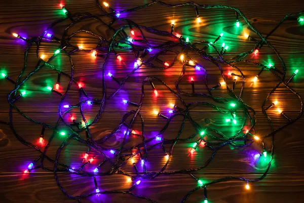 Christmas Background Lights Free Text Space Christmas Lights Border Glowing — Stock Photo, Image