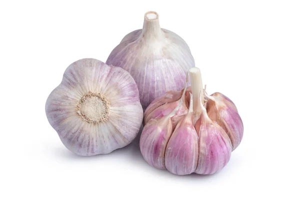 stock image Raw whole garlic isolated on white background. Full depth of field