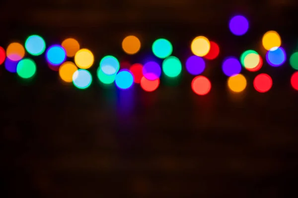 Abstrakte Blendung Kreisförmigen Bokeh Hintergrund Der Weihnachtsbeleuchtung — Stockfoto