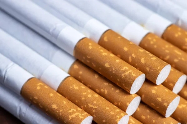 Muitos Cigarros Empilhados Juntos Medicamentos São Prejudiciais Sistema Respiratório — Fotografia de Stock