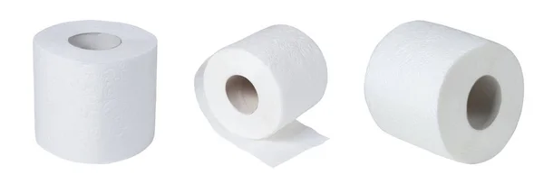 Набір Туалетного Паперу Білому Тлі — стокове фото